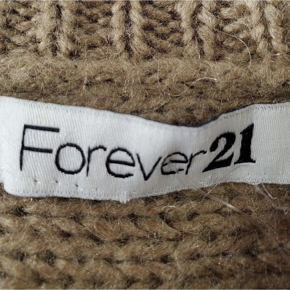 🔥Forever 21 Olive & Rose Gold Sequined Shoulder Sweater Small - Picture 6 of 7